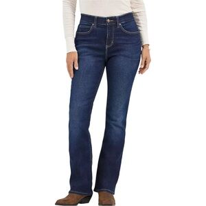 Lee Ultra Lux Comfort Bootcut Jeans Women’s 6 LONG Dark Blue Wash Flex Motion